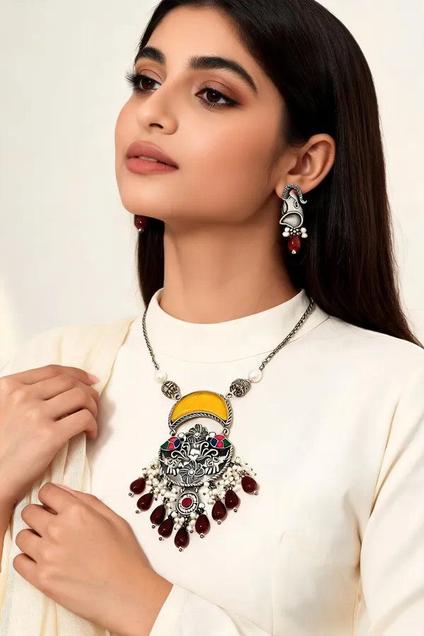 Vaidehi_Necklace_Set_Ruby_Yellow