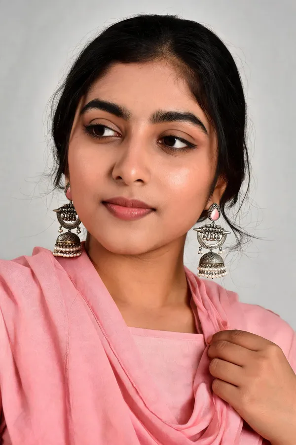 Ahalya_Jhumka_Earring_Pink