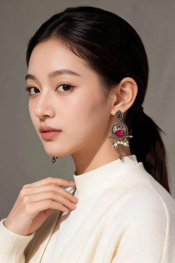 Kalindi_Dangler_Earring_Ruby