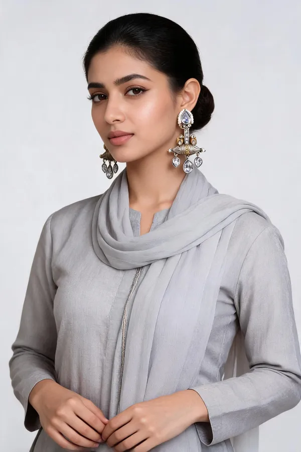 Taruvi_Dangler_Earring_Clear_White