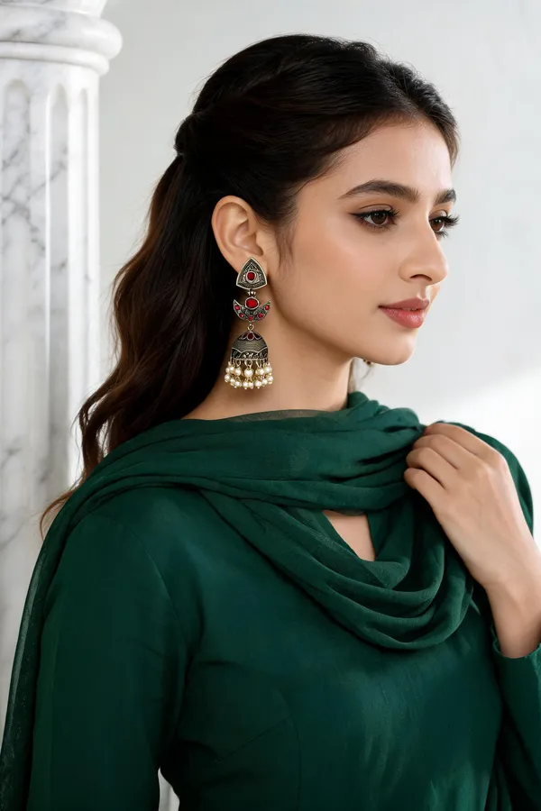 Nishira_Jhumka_Earring_Ruby