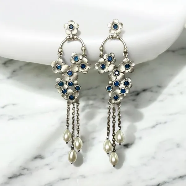 Rajwada_Floral_Earrings_Blue