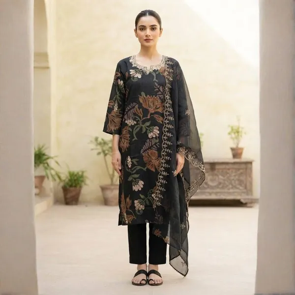 ZANIFA_Embellished,_Floral_Print_Kurta,_Trouser/Pant_&_Dupatta_Set_()