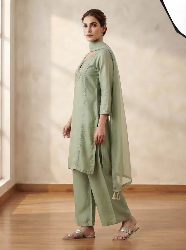 ZANIFA_Embellished_Kurta,_Palazzo_&_Dupatta_Set_()