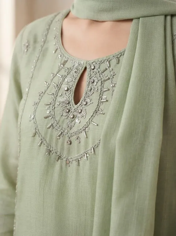 ZANIFA_Embellished_Kurta,_Palazzo_&_Dupatta_Set_()