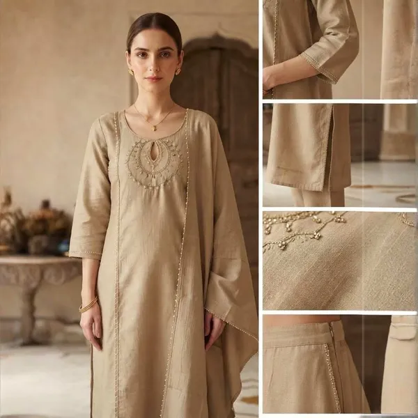 ZANIFA_Embellished_Kurta,_Palazzo_&_Dupatta_Set_()