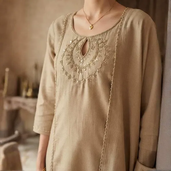 ZANIFA_Embellished_Kurta,_Palazzo_&_Dupatta_Set_()