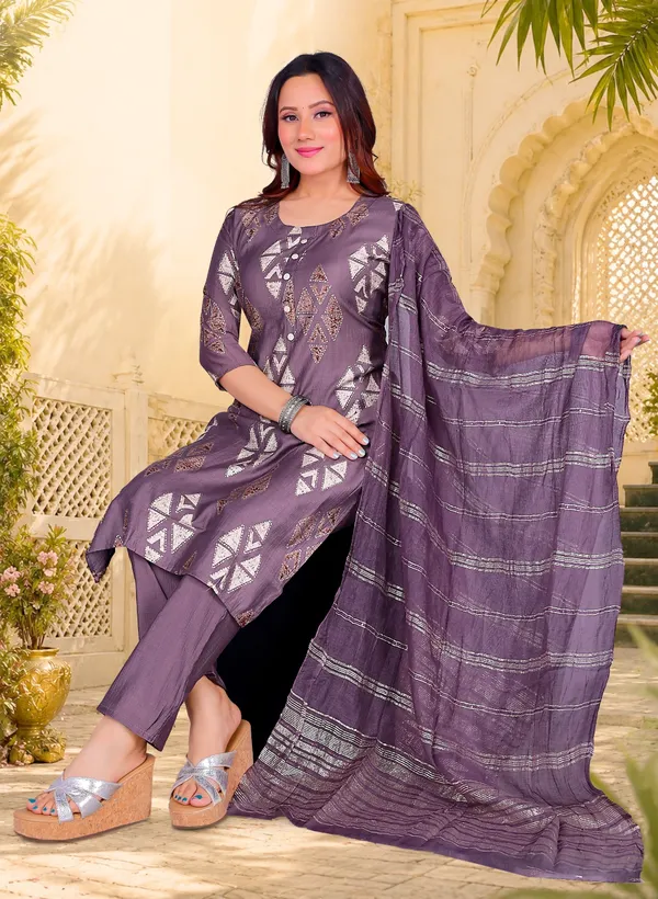 ZANIFA_Printed_Kurta,_Trouser/Pant_&_Dupatta_Set_()