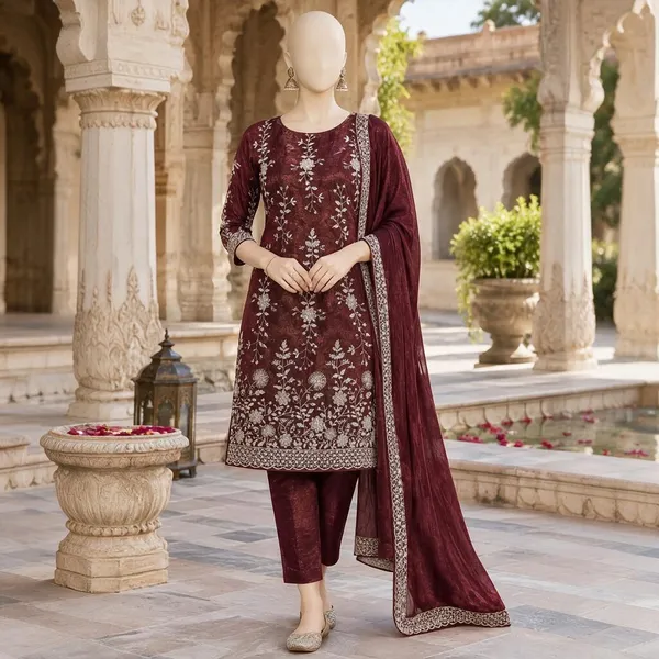 Vatican_Fabric_Kurti_Pant_Dupatta_Set_For_Women
