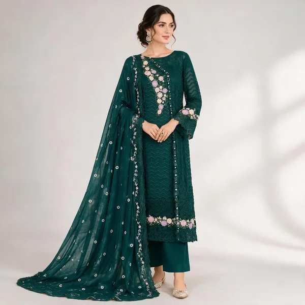 Vatican_Fabric_Semi_Stitched_Kurti_Pant_Dupatta_Set_For_Women