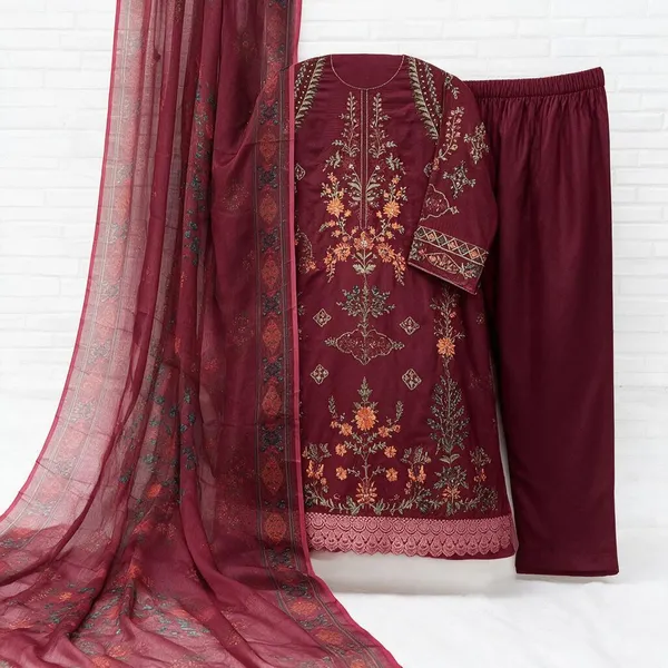 Georgette_Semi_Stitched_Kurti_Pant_Dupatta_Set_For_Women