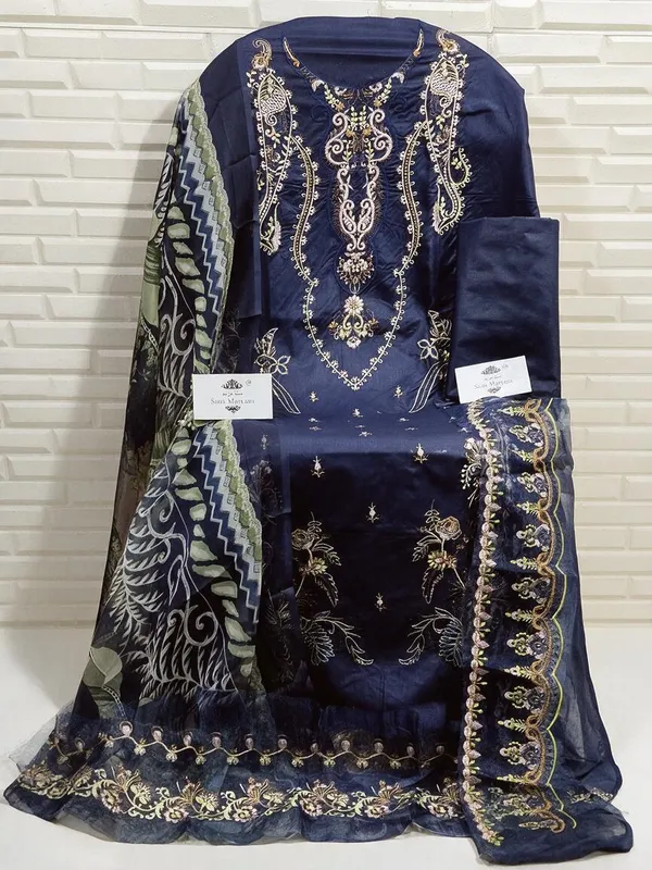 Vatican_Fabric_Semi_Stitched_Kurti_Pant_Dupatta_Set_For_Women
