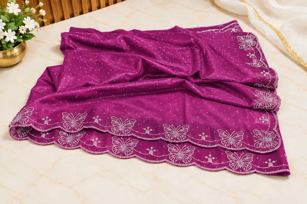 Purple_Twill_Net_Saree_For_Women