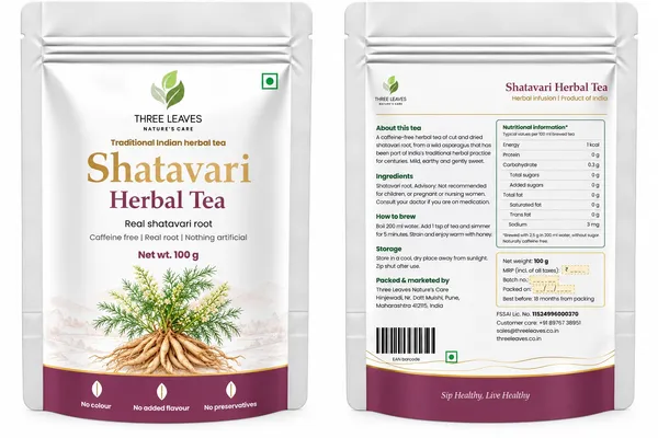 Three_Leaves_Shatavari_Caffeine-Free_Herbal_Tea_100_G