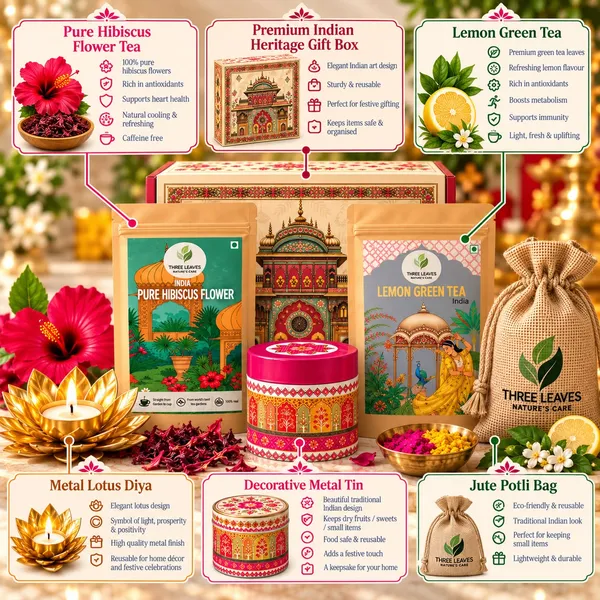 Three_Leaves_Floral_Decorative_Gift_Hamper_Hibiscus_&_Lemon