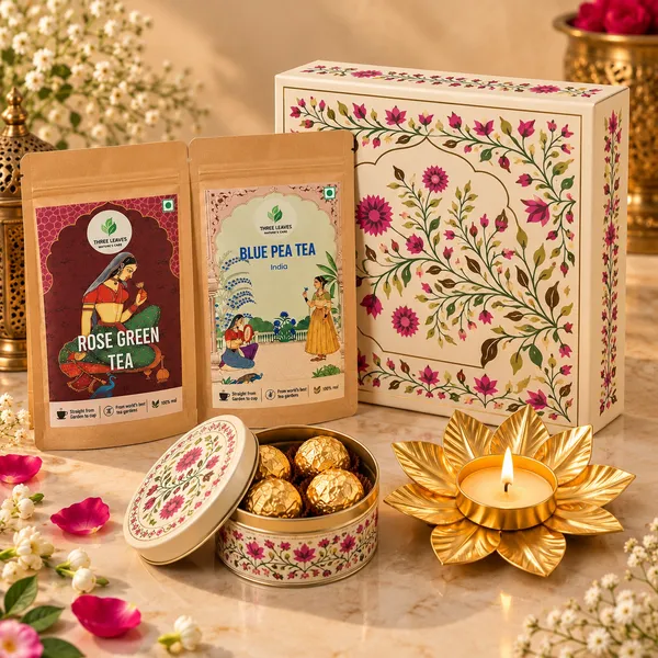 Three_Leaves_Indian_Heritage_Tea_Chocolate_&_Diya_Gift_Hamper
