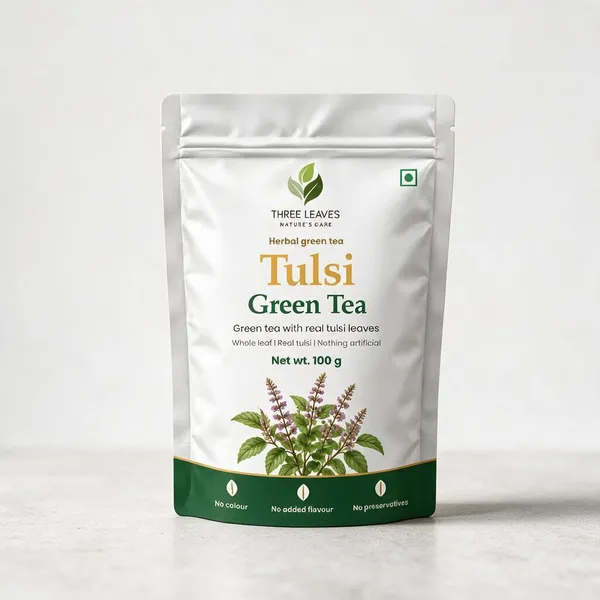 Three_Leaves_Tulsi_Green_Tea_100_G