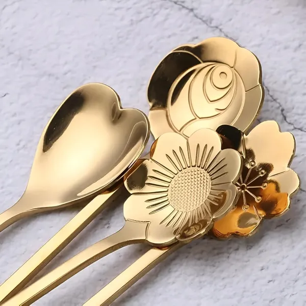 Stainless_Steel_Gold_Flower_Handle_Coffee_Spoon_Set