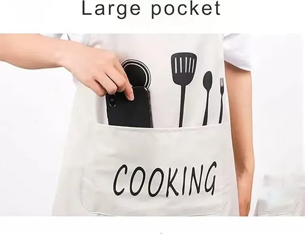 Black_Kitchen_Cooking_Apron_With_Pocket_And_Hand_Towel