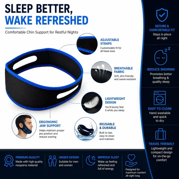 Black_Adjustable_Breathable_Anti-Snore_Chin_Strap