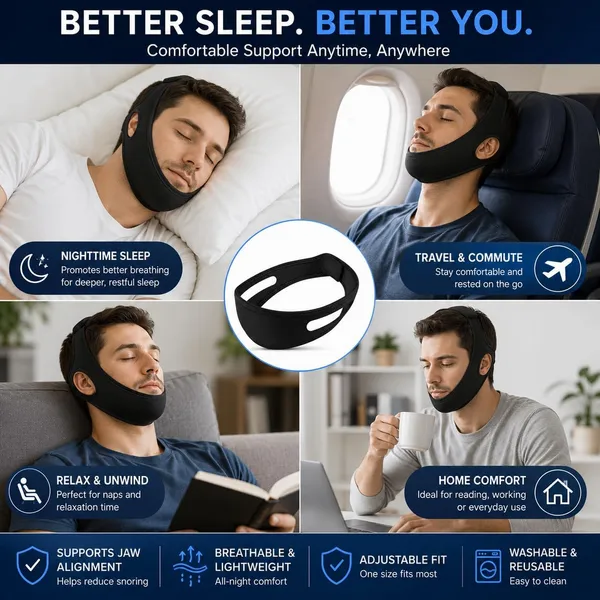 Black_Adjustable_Breathable_Anti-Snore_Chin_Strap