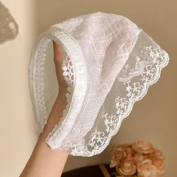 Lace_Plaid_Bow_Hair_Scarf_For_Women_Girls_Kids