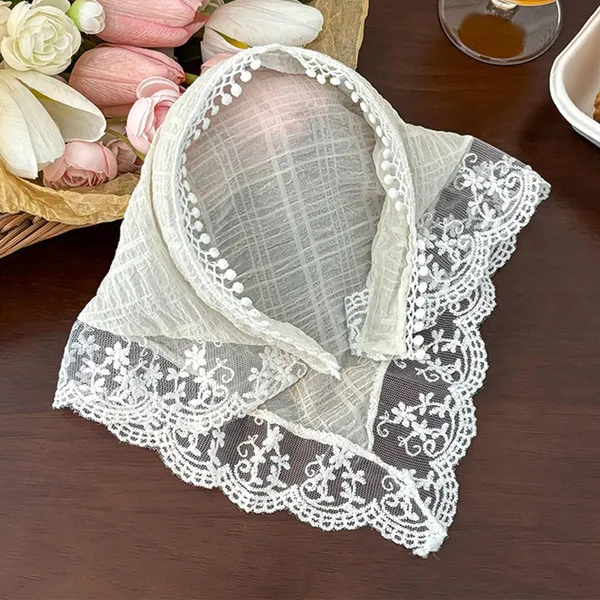 Lace_Plaid_Bow_Hair_Scarf_For_Women_Girls_Kids