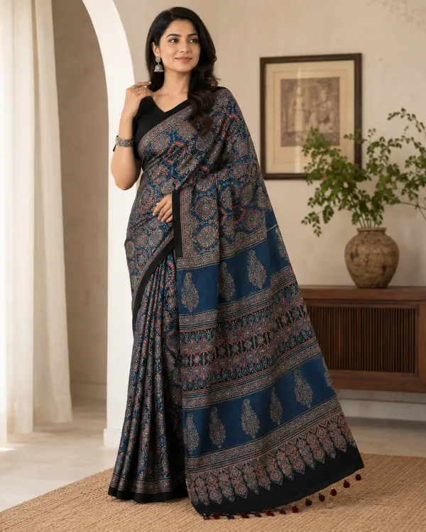 Blue_Ajrakh__Silk_Saree