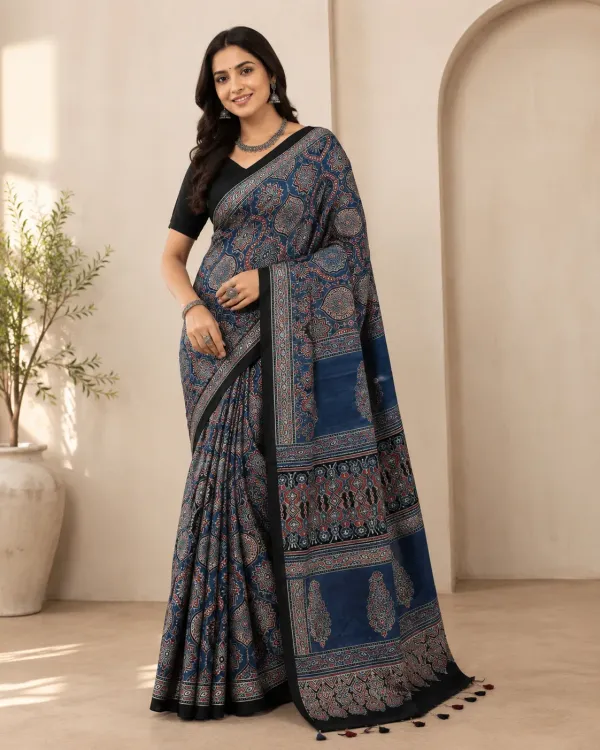 Blue_Ajrakh__Silk_Saree
