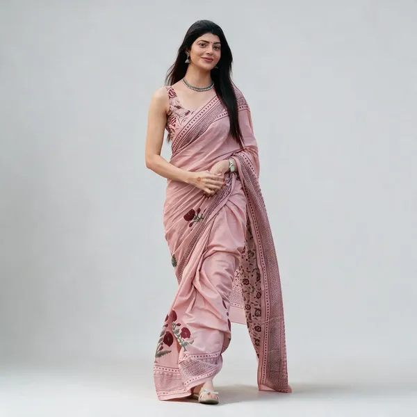 Elegant_Dusty_Pink_Linen_Cotton_Saree_with_Floral_Print_Border