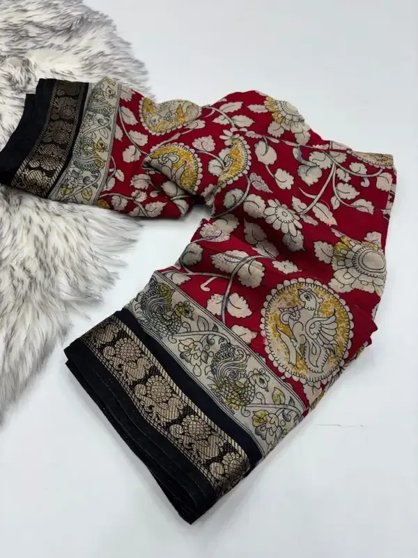 Elegant_Red_Mangalkari_Viscose_Silk_Saree_with_Designer_Print_&_Weave