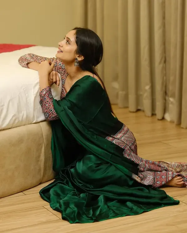 Green_Ajrakh_Silk_Saree