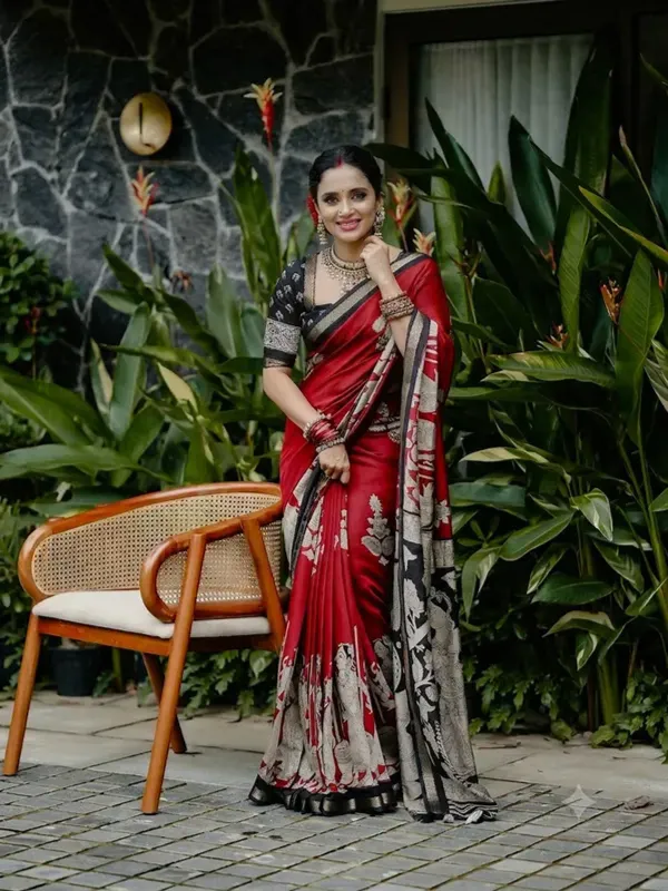 RUKMINI_:_JAIPUR_RED_MUL_COTTON_KALAMKARI_SAREE