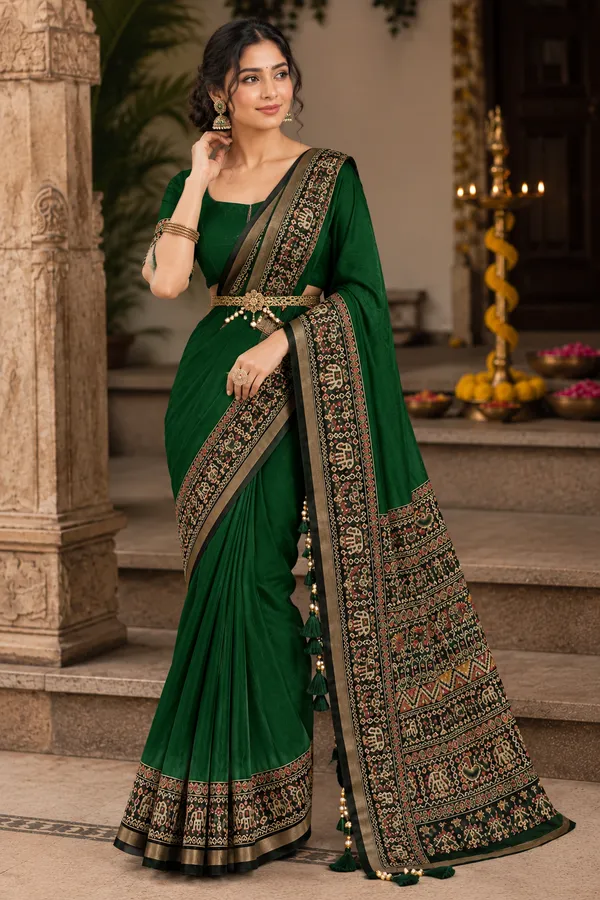 Traditional_Patola_Border_Saree_with_Plain_Body_Dola_Silk_Saree_-_Mehndi_