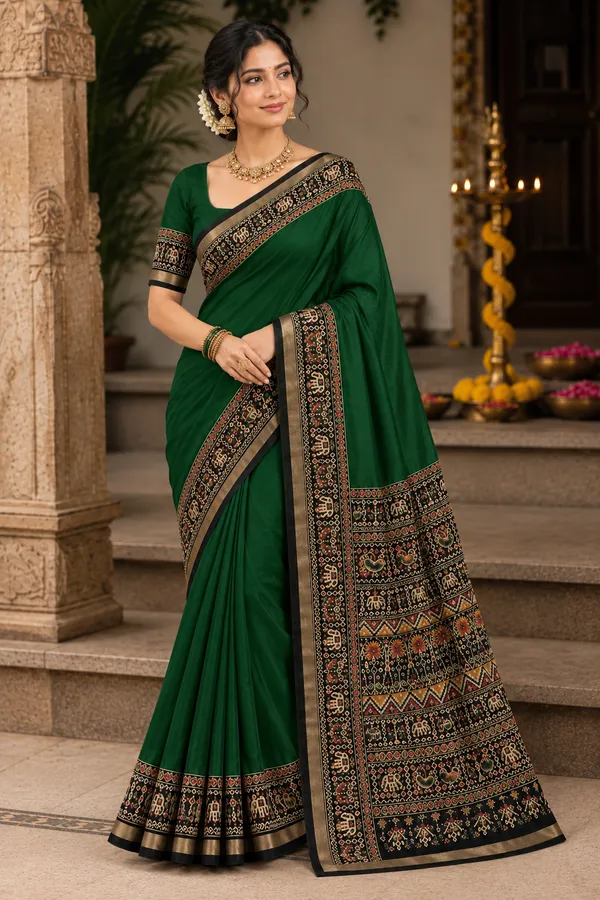 Traditional_Patola_Border_Saree_with_Plain_Body_Dola_Silk_Saree_-_Mehndi_