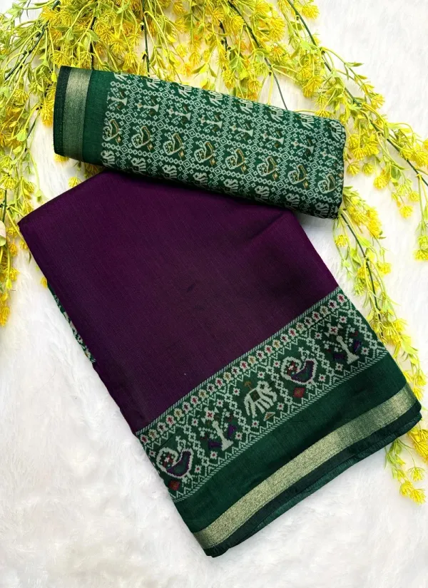 Traditional_Patola_Border_Saree_with_Plain_Body_Dola_Silk_Saree_-_Purple