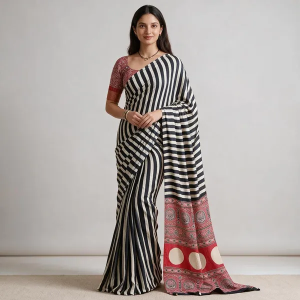 WHITE_BLACK_LINE_AJRAKH_MODAL_SILK_SAREE
