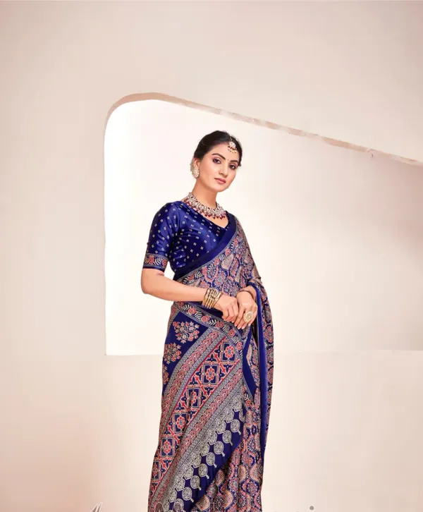 Indigo_Ajrakh_Printed_Soft_Modal_Silk_Natural_Print_Saree