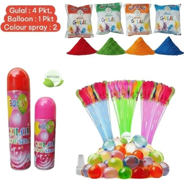 _Solid_Holi_Combo_Kit_|_1_Holi_Water_Balloons_(3_Bunch)_+_2_Colour_Spray,_4_Gulal_|_Magic_Balloon_(Multicolor,_Pack_of_2)