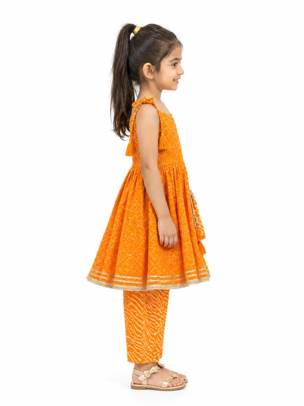 Orange_Printed_Ethnic_Wear_Set_for_Girls