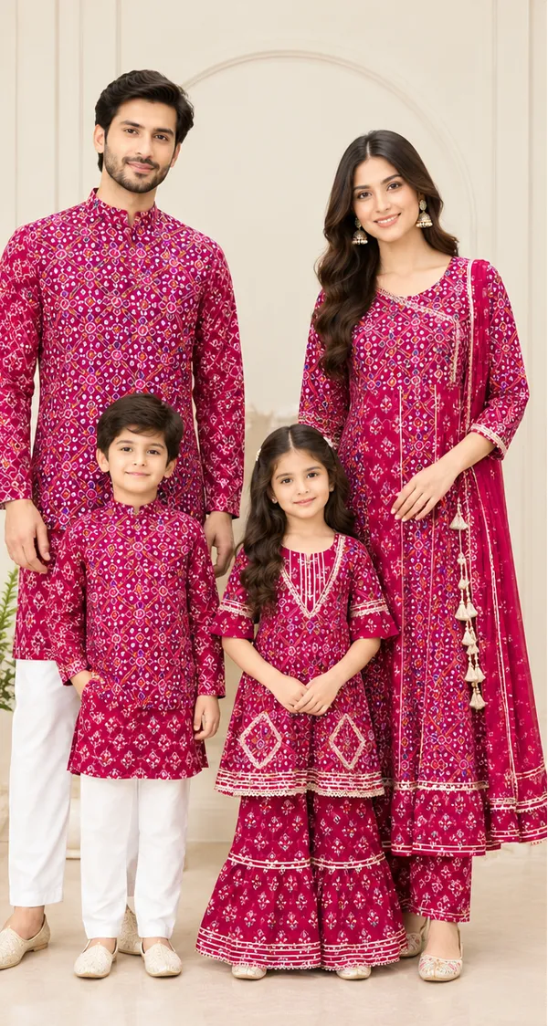 Blue_Printed_Coordinated_Ethnic_Wear_Set_for_Family