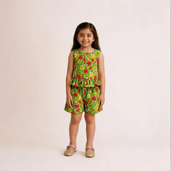Green_Cotton_Floral_Print_Sleeveless_Playsuit_For_Girls