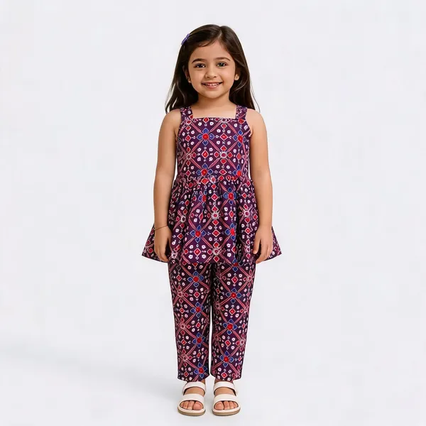 Purple_Cotton_Printed_Sleeveless_Top_And_Pants_Set_For_Girls