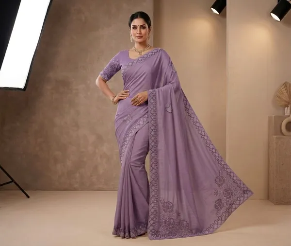 Lavender_Embroidered_Saree_For_Women