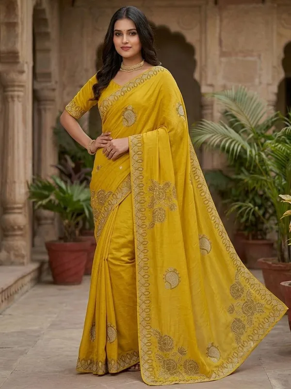 Mustard_Embroidered_Saree_for_Women