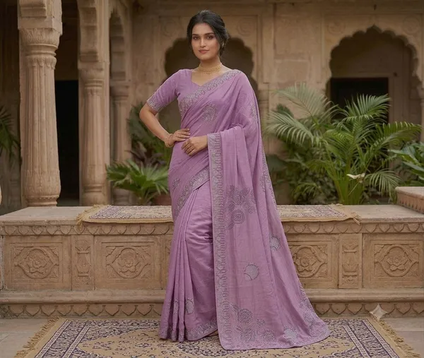 Lavender_Printed_Saree_For_Women