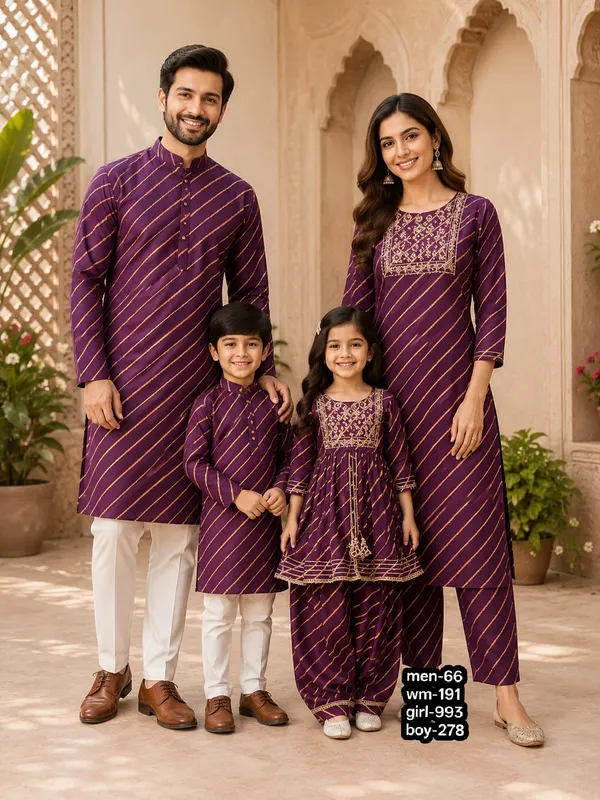 Blue_Printed_Coordinated_Ethnic_Wear_Set_for_Family