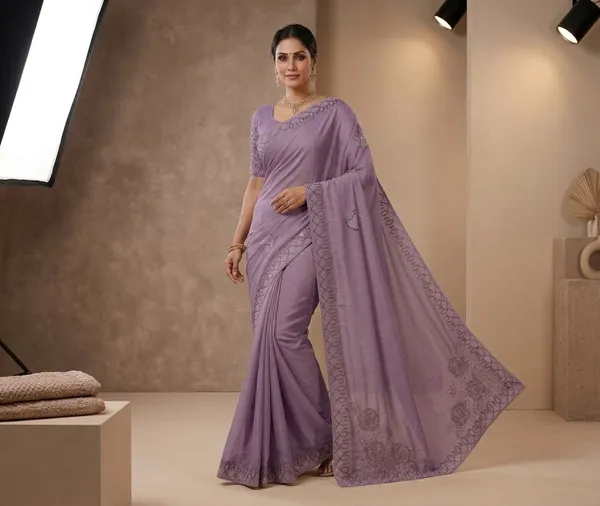Lavender_Embroidered_Saree_For_Women