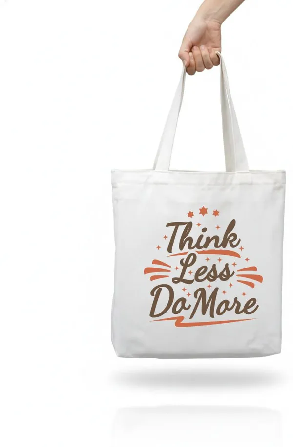 BrittleBerry_Tote_Bag_-_Think_Less_Do_More_Multipurpose_Bag_(Orange,_White,_Black,_15_inch)