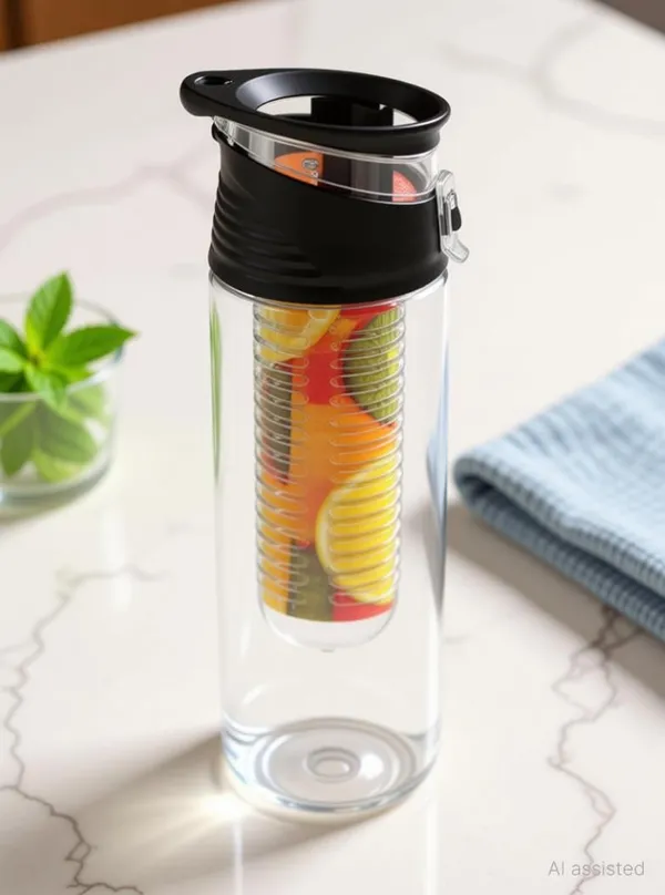 SLBB_Fruit_Infuser_Water_Bottle,_BPA_Free,_750_ML,_25_OZ_Weight_Loss_&_Detox_750_ml_Plastic_Bottle_(Pack_of_1,_Black)